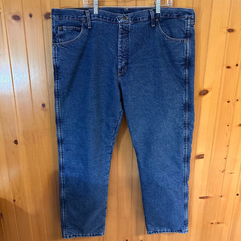 Wrangler Rugged Wear Fleece Lined Rugged Farm Jeans Mens 42x30 Blue Denim Warm